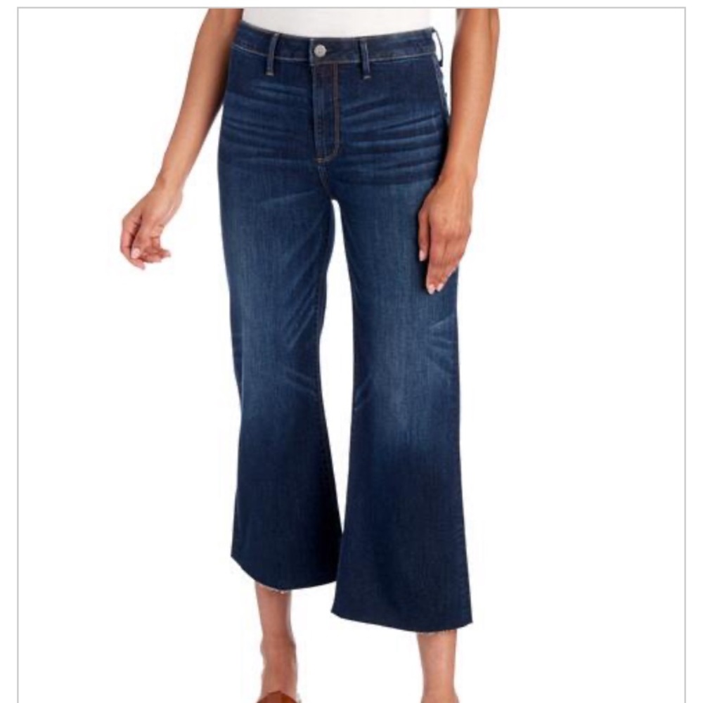 Driftwood Charlee High Rise Wide Leg Raw Hem Denim - Picture 1 of 8